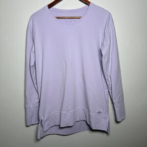 Life is Good Crushed Flex Long Sleeve Top Lavender Women's Size Medium *SPOT*